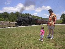 AnnaDaddywatchingtrain